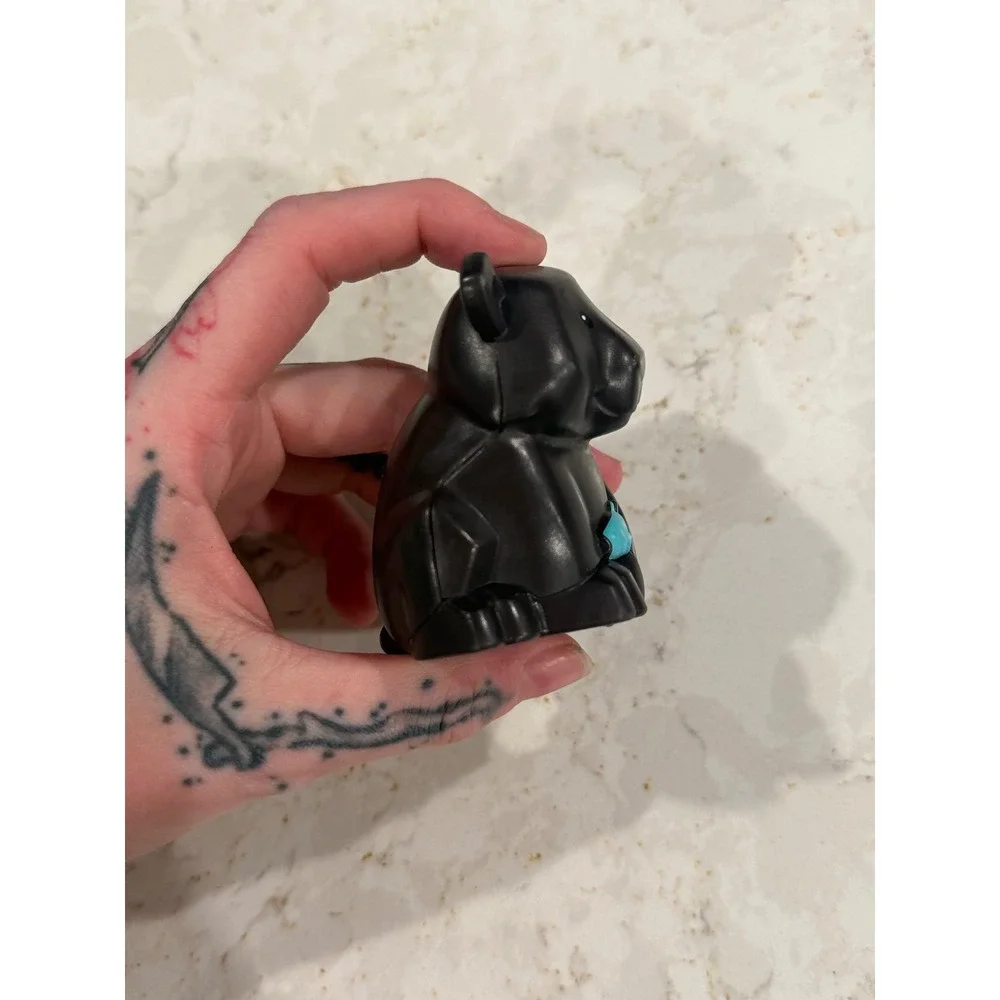 Fisher Price Little People Black‎ Bear Figure with Blue Fish Sitting Animal Toy